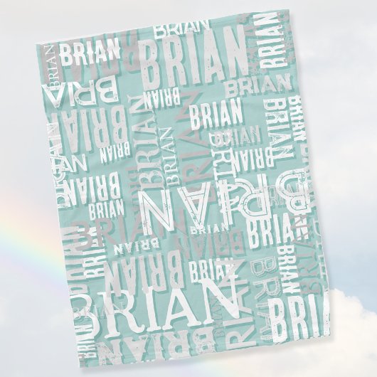 Brian personalisiert Name Moderne Graublau Fleecedecke