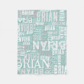 Brian personalisiert Name Moderne Graublau Fleecedecke (Vorderseite)