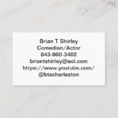 Brian T Shirley Bus Card Visitenkarte (Rückseite)