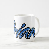 Brian Vorname Name blue Tasse Kaffeetasse (VorderseiteRechts)