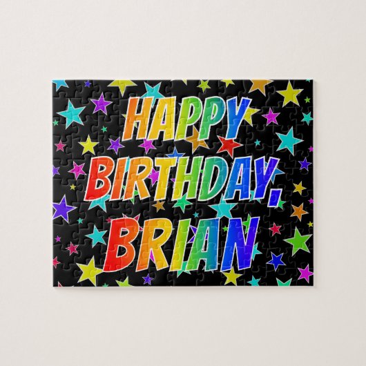 "BRIAN" Vorname, Spaß "GLÜCKLICHER GEBURTSTAG" Puzzle (Horizontal)