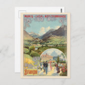 Briancon France Vintage Poster 1901 Postkarte (Vorne/Hinten)