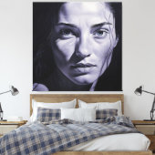 "Brianna Blue" Frauen in Kohle Leinwanddruck (Insitu (Schlafzimmer))