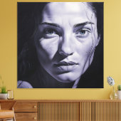 "Brianna Blue" Frauen in Kohle Leinwanddruck (Insitu (Wohnzimmer))