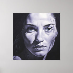 "Brianna Blue" Frauen in Kohle Leinwanddruck