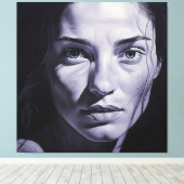 "Brianna Blue" Frauen in Kohle Leinwanddruck (Insitu (Holzboden))