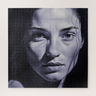 "Brianna Blue" Frauen in Kohle Puzzle