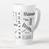 Brianna Custom Name  Black White  Milchtasse (Rechte Ecke)