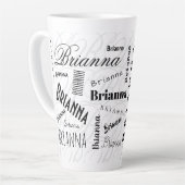 Brianna Custom Name Black White Milchtasse (Linke Ecke)