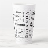 Brianna Custom Name  Black White  Milchtasse (Vorderseite)
