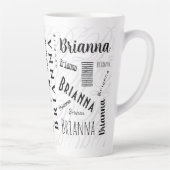 Brianna Custom Name  Black White  Milchtasse (Rechts)