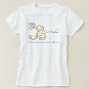 Brianna Girls B Name bedeutet monogramm tee