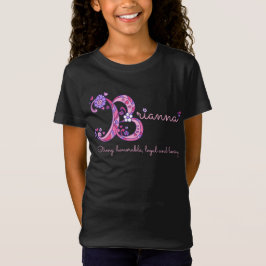 Brianna Girls B Name bedeutet rosa Buchstaben Shir T-Shirt