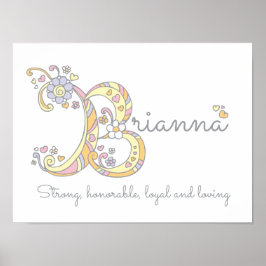 Brianna Initial B Doodle Bedeutung Poster