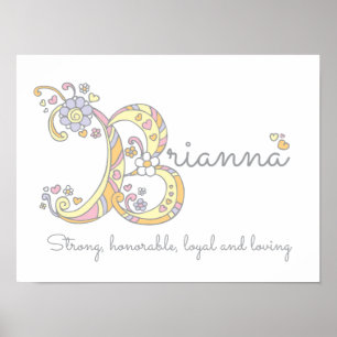 Brianna Initial B Doodle Bedeutung Poster