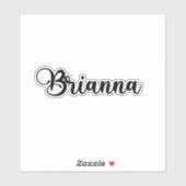 Brianna Name - Handgeschriebene Kalligrafie Aufkleber (Blatt)