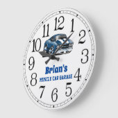Brian's 69 Muscle Car Large Clock Große Wanduhr (Winkel)