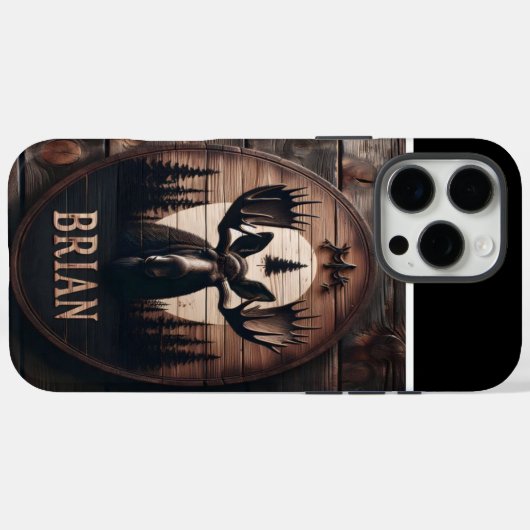 Brian's Elch-Holzschild Case-Mate iPhone Hülle (Rückseite (Horizontal))