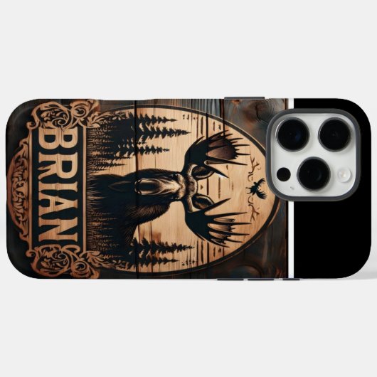 Brian's Elch-Holzschild Case-Mate iPhone Hülle (Rückseite (Horizontal))