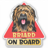 Briard an Bord Französisches Hundezeichen Aufkleber (Vorderseite)