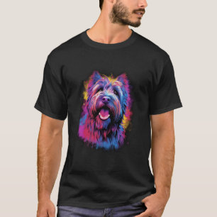 Briard Art Splasheses of Paint Abstrakt Colorful D T-Shirt
