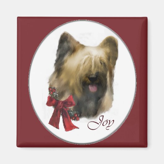 Briard Christmas Geschenke Magnet (Vorne)
