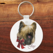 Briard Christmas Geschenke Schlüsselanhänger (Vorderseite)