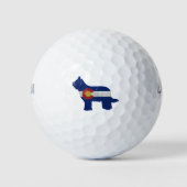 Briard Dog Breed Colorado Flag Silhouette Golfball (Vorderseite)