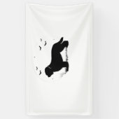 Briard Dog - Halloween Moon Silhouette Oversified Banner (Vertikal)