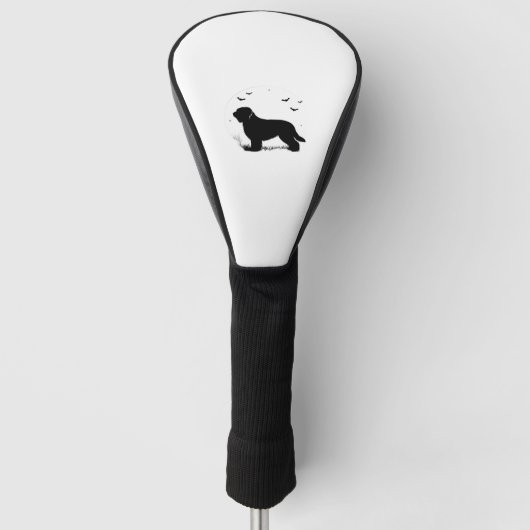 Briard Dog - Halloween Moon Silhouette Oversified Golf Headcover (Vorderseite)