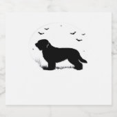 Briard Dog � Halloween Moon Silhouette Oversified  Schaumweinetikett (Einzelnes Label)