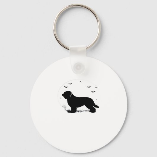 Briard Dog � Halloween Moon Silhouette Oversified  Schlüsselanhänger (Vorderseite)