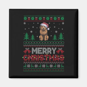 Briard Dog liebt Weihnachtsmannmütze Weihnachtsbau Magnet