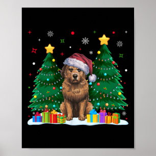 Briard Dog Lovers Weihnachtsmannmütze Ugly Christm Poster