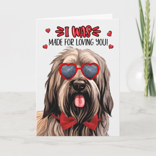 Briard Dog Made for Love You Valentine Feiertagskarte (Vorderseite)