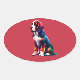 Briard Dog Ovaler Aufkleber