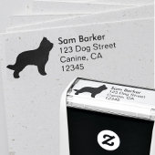 Briard Dog Rasse Silhouette Rücksendeadresse Permastempel