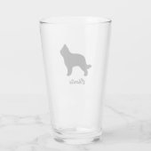 Briard Dog Silhouette Personalisiert Glas (Rückseite)