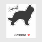 Briard Dog Silhouette Vinyl Sticker (Blatt)