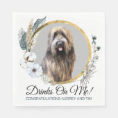 Briard Dog Wedding Napkins mit Hunde Foto Serviette (Vorderseite)