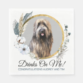 Briard Dog Wedding Napkins mit Hunde Foto Serviette