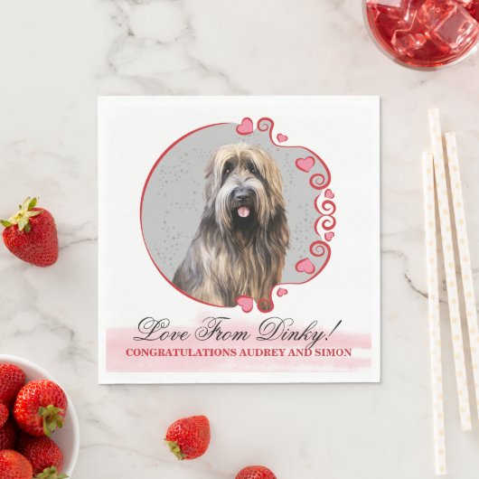 Briard Dog Wedding Napkins mit Hunde Foto Serviette (Beispiel)