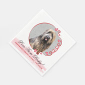 Briard Dog Wedding Napkins mit Hunde Foto Serviette (Ecke)