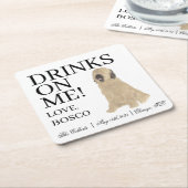 Briard Dog Wedding Rechteckiger Pappuntersetzer (angewinkelt)