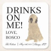 Briard Dog Wedding Rechteckiger Pappuntersetzer (Vorderseite)