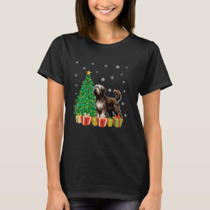 Briard Dog Xmas Tree Lighting Weihnachtsmannmütze T-Shirt