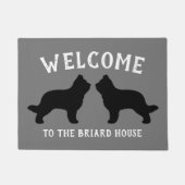 Briard Hund Silhouetten Custom Fußmatte (Vorderseite)