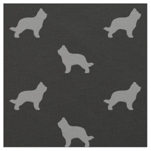 Briard Hunde Silhouetten Gemustert Stoff