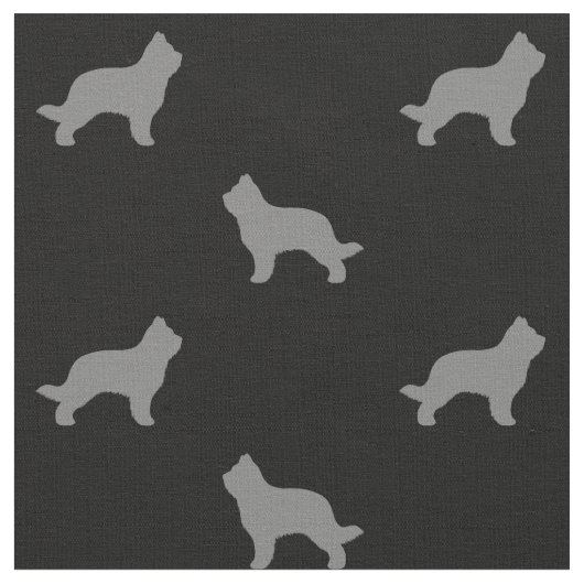 Briard Hunde Silhouetten Gemustert Stoff (Nahaufnahme)