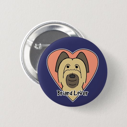 Briard Liebhaber Button (Vorne & Hinten)